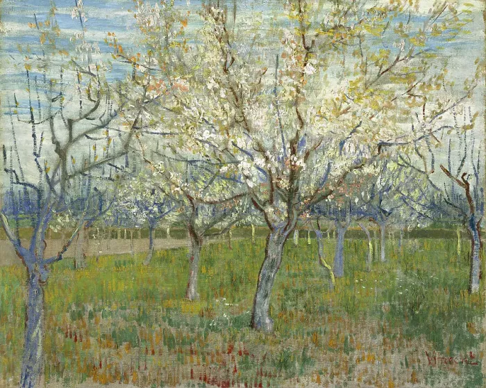 Framed Print : The pink orchard, 1888. Artist: Gogh, Vincent, van (1853-1890) Framed Print : The pink orchard, 1888. Artist: Gogh, Vincent, van (1853-1890)