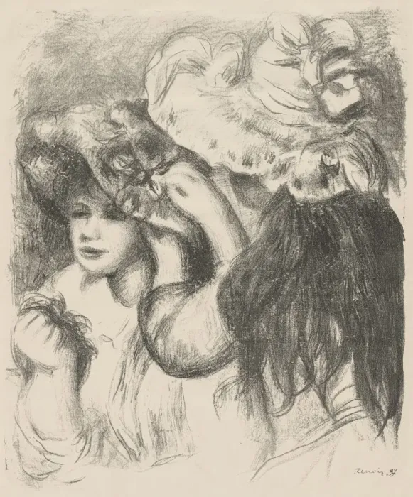 Framed Print : Pinning the Hat, 1897. Creator: Pierre-Auguste Renoir (French, 1841-1919) Framed Print : Pinning the Hat, 1897. Creator: Pierre-Auguste Renoir (French, 1841-1919)