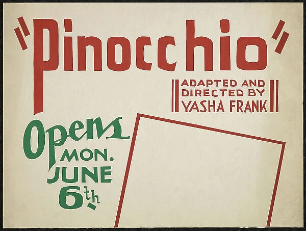 Pinocchio, [193-]. Creator: Unknown