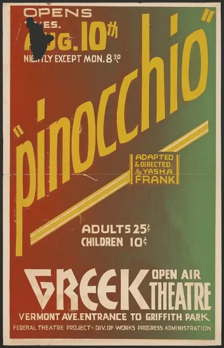 Framed Print : Pinocchio, Los Angeles, 1937. Creator: Unknown Framed Print : Pinocchio, Los Angeles, 1937. Creator: Unknown
