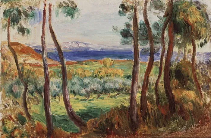 Framed Print : Pins aux environs de Cagnes, c. 1910. Creator: Renoir, Pierre Auguste (1841-1919) Framed Print : Pins aux environs de Cagnes, c. 1910. Creator: Renoir, Pierre Auguste (1841-1919)