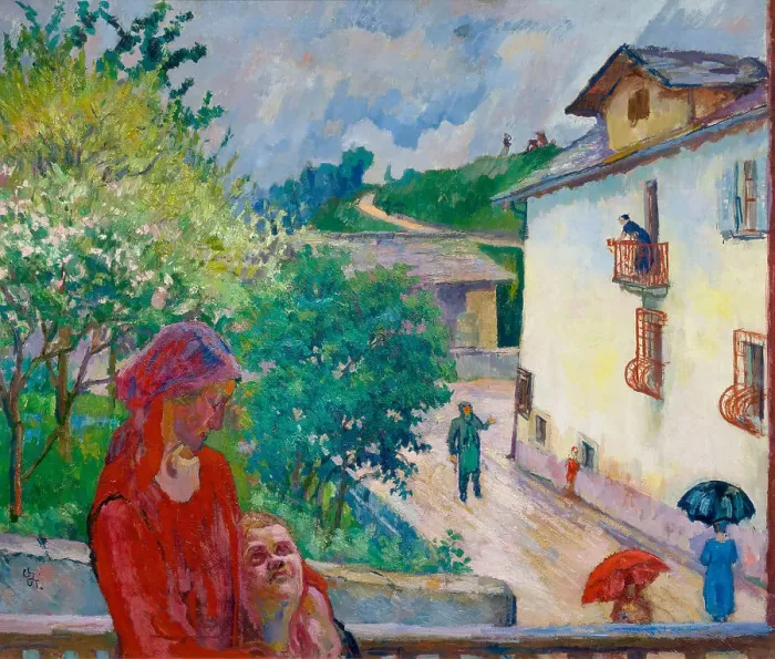 Framed Print : Pioggia primaverile (Spring Rain), 1926. Creator: Giacometti, Giovanni (1868-1933) Framed Print : Pioggia primaverile (Spring Rain), 1926. Creator: Giacometti, Giovanni (1868-1933)
