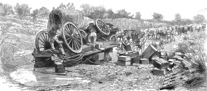 Framed Print : The Pioneer Corps of the British South African Company on the way to Mashonaland; A common occurre Creator: Unknown Framed Print : The Pioneer Corps of the British South African Company on the way to Mashonaland; A common occurre Creator: Unknown