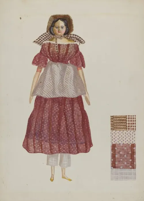 Framed Print : Pioneer Doll, c. 1937. Creator: Verna Tallman Framed Print : Pioneer Doll, c. 1937. Creator: Verna Tallman