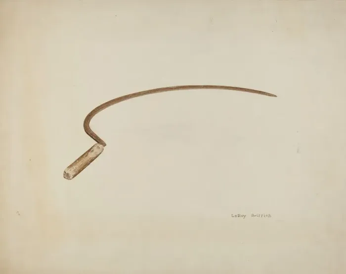 Framed Print : Pioneer Sickle, c. 1941. Creator: LeRoy Griffith Framed Print : Pioneer Sickle, c. 1941. Creator: LeRoy Griffith
