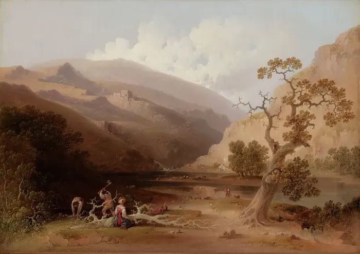 Framed Print : The Pioneers, about 1838. Creator: Joshua Shaw Framed Print : The Pioneers, about 1838. Creator: Joshua Shaw