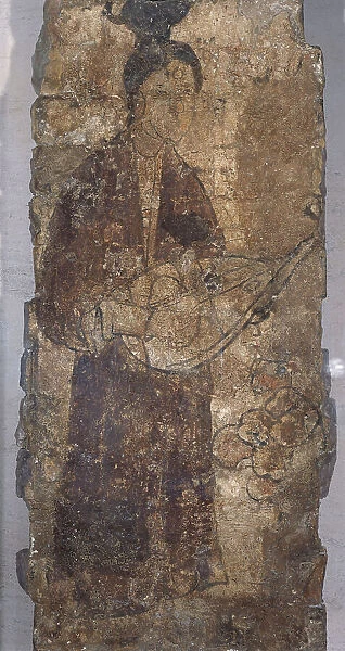 Pipa player (Tan pipa nüshi), between 960 and 1127. Creator: Unknown