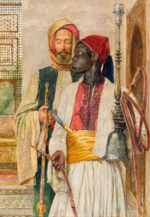 Framed Print : The Pipe Bearer, 1856. Creator: John Frederick Lewis Framed Print : The Pipe Bearer, 1856. Creator: John Frederick Lewis