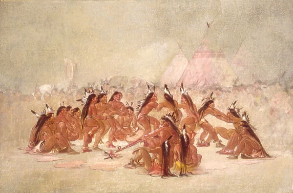 Pipe Dance, Assiniboine, 1835-1837. Creator: George Catlin