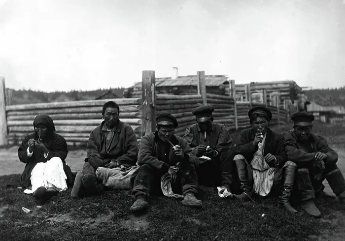 Framed Print : Pipe Smoking, 1890. Creator: Unknown