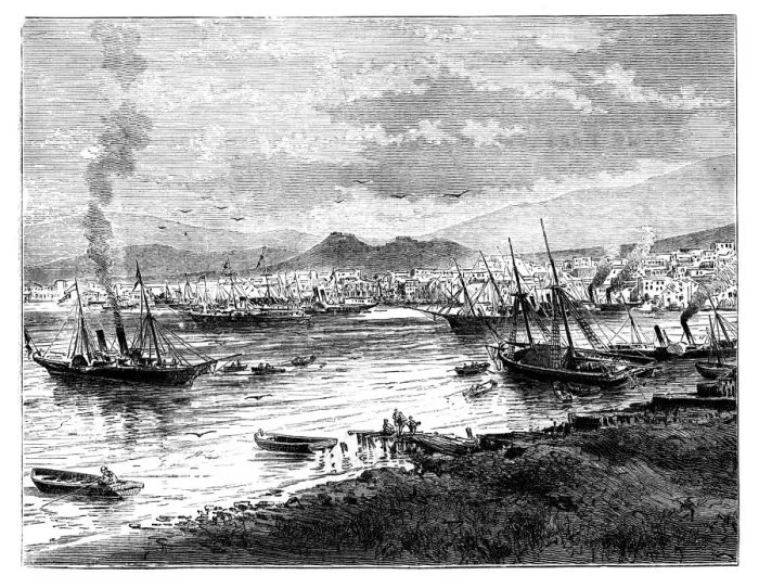 Framed Print : Piraeus, Athens, Greece, c1888 Framed Print : Piraeus, Athens, Greece, c1888