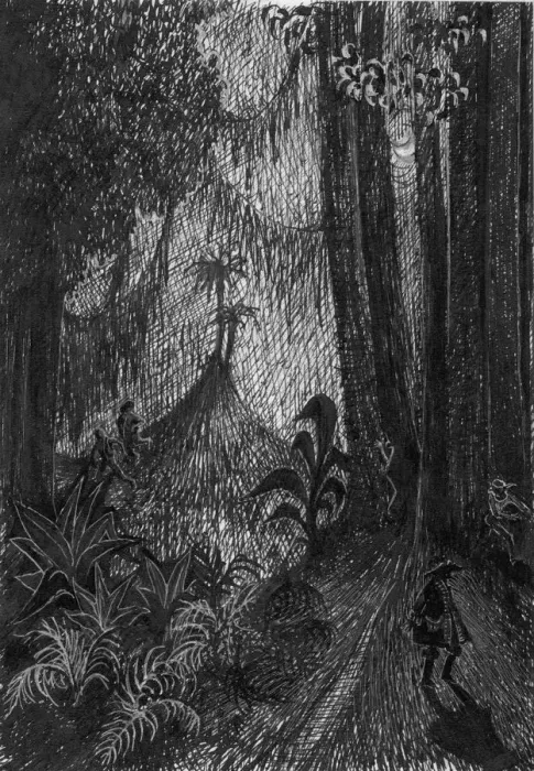 Framed Print : Pirate in the rainforest, 1953. Creator: Shirley Markham Framed Print : Pirate in the rainforest, 1953. Creator: Shirley Markham