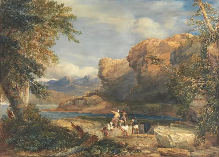 Framed Print : Pirate's Isle, 1826. Creator: Cox, David (1783-1859) Framed Print : Pirate's Isle, 1826. Creator: Cox, David (1783-1859)