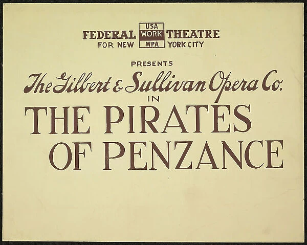 The Pirates of Penzance, [193-]. Creator: Unknown