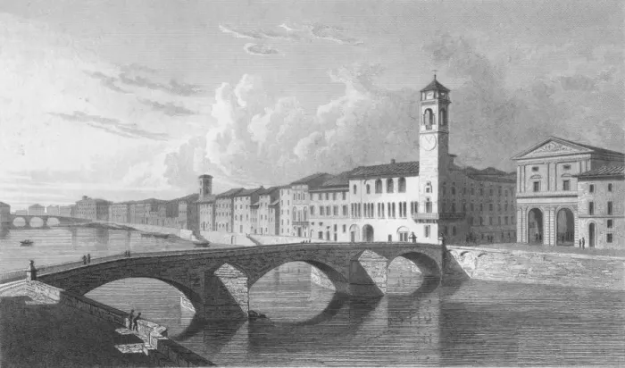 Framed Print : Pisa, 1818. Artist: Charles Theodosius Heath Framed Print : Pisa, 1818. Artist: Charles Theodosius Heath