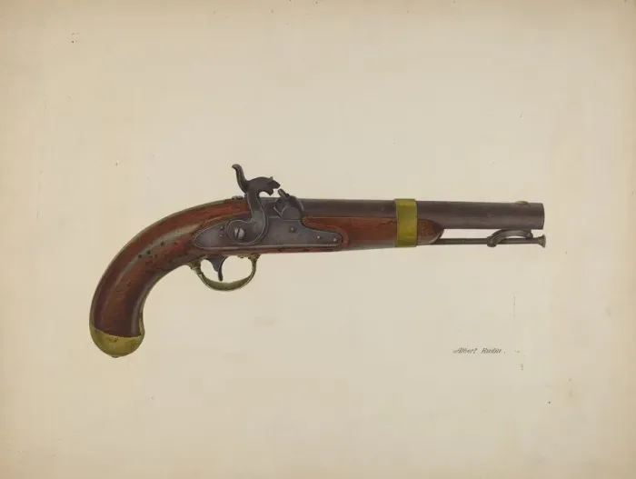Framed Print : Pistol, c. 1941. Creator: Albert Rudin Framed Print : Pistol, c. 1941. Creator: Albert Rudin