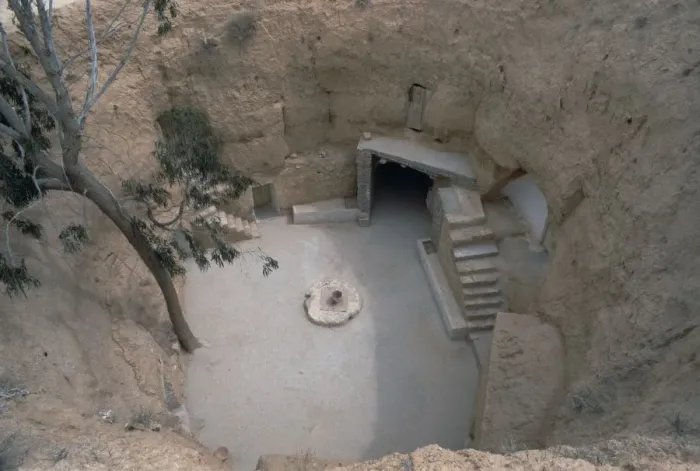 Framed Print : Pit dwelling in Tunisia Framed Print : Pit dwelling in Tunisia