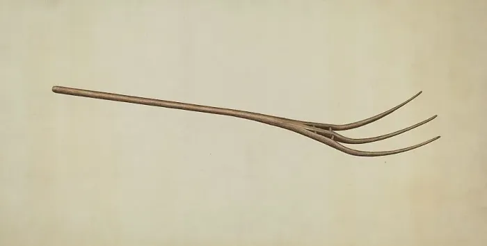 Framed Print : Pitch Fork, c. 1937. Creator: Earl Butlin