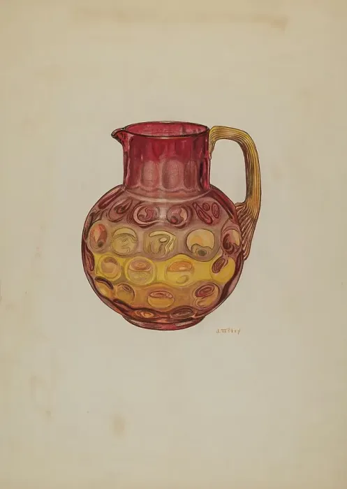 Framed Print : Pitcher (Amberina), c. 1941. Creator: Joseph Mitry Framed Print : Pitcher (Amberina), c. 1941. Creator: Joseph Mitry