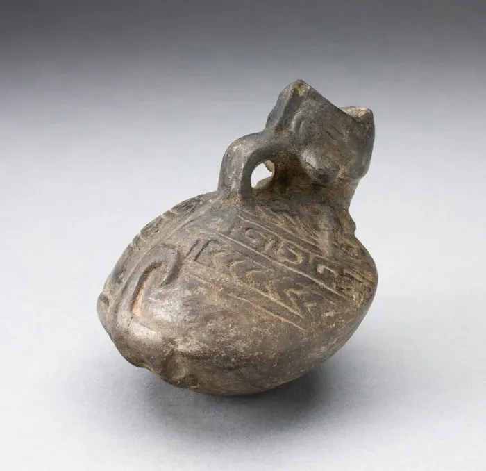 Framed Print : Pitcher in the Form of an Open Mouthed Animal with Geometric Incising on Back, A. D Framed Print : Pitcher in the Form of an Open Mouthed Animal with Geometric Incising on Back, A. D
