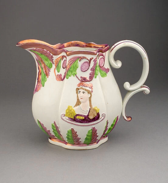 Pitcher with Images of Prince Leopold and Princess Charlotte, Staffordshire, 1810  /  20