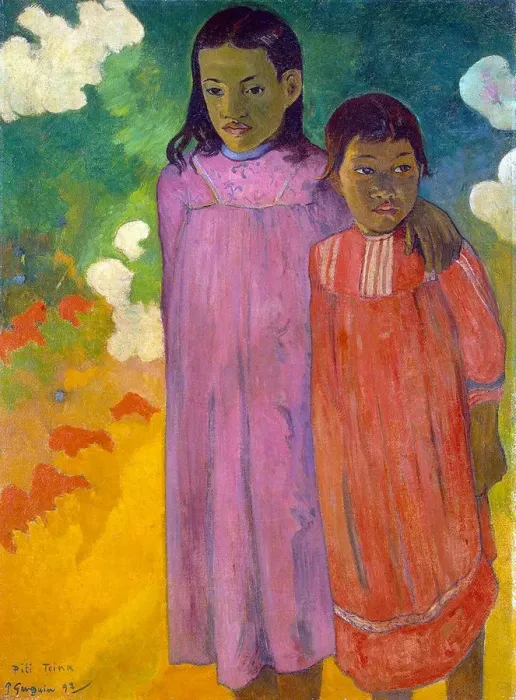 Framed Print : Piti Tiena, (Two Sisters), 1892. Artist: Paul Gauguin Framed Print : Piti Tiena, (Two Sisters), 1892. Artist: Paul Gauguin