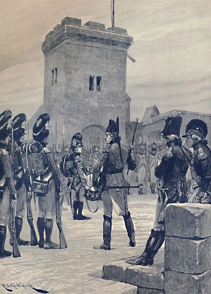 Pitt Drilling Militia at Walmer Castle in 1803, (1896). Artist: JW Evans
