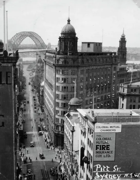 Framed Print : Pitt Street, Sydney, New South Wales, Australia, 1945 Framed Print : Pitt Street, Sydney, New South Wales, Australia, 1945