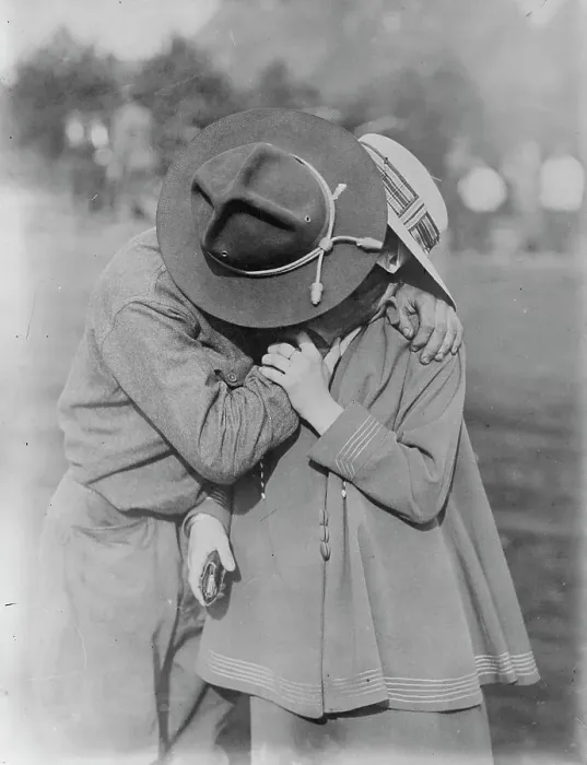 Framed Print : Pittsburgh soldier's good - by, between c1915 and c1920. Creator: Bain News Service