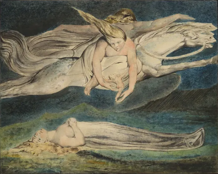 Framed Print : Pity, c. 1795. Artist: Blake, William (1757-1827) Framed Print : Pity, c. 1795. Artist: Blake, William (1757-1827)
