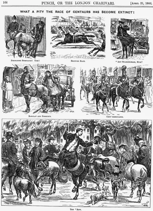 Framed Print : What a Pity the Race of Centaurs has become Extinct!, 1866 Artist: George du Maurier Framed Print : What a Pity the Race of Centaurs has become Extinct!, 1866 Artist: George du Maurier
