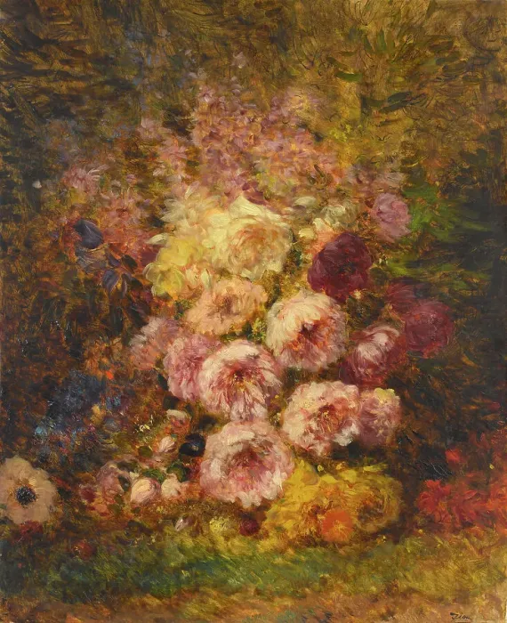 Framed Print : Pivoines. Creator: Felix Francois Georges Philibert Ziem Framed Print : Pivoines. Creator: Felix Francois Georges Philibert Ziem