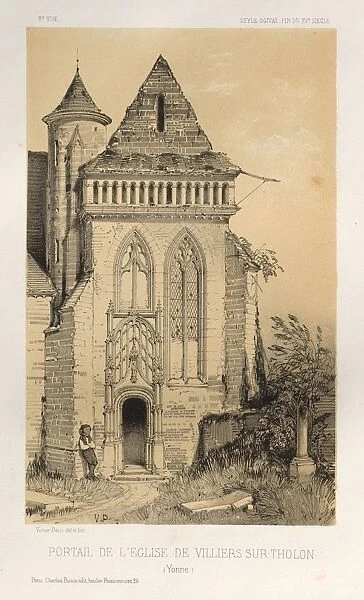 Pl. 2, Portail de LEglise de Villiers Sur-Tholon (Yonne), 1860. Creator: Victor Petit (French