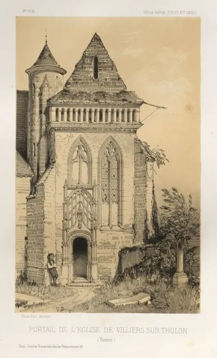 Framed Print : Pl. 2, Portail de LEglise de Villiers Sur-Tholon (Yonne), 1860. Creator: Victor Petit (French Framed Print : Pl. 2, Portail de LEglise de Villiers Sur-Tholon (Yonne), 1860. Creator: Victor Petit (French