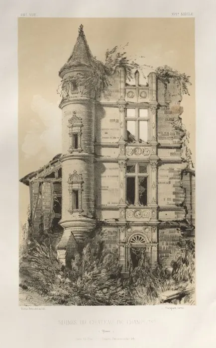 Framed Print : Pl. 24, Ruines Du Chateau De Champlost (Yonne), published 1860. Creator: Victor Petit (French Framed Print : Pl. 24, Ruines Du Chateau De Champlost (Yonne), published 1860. Creator: Victor Petit (French