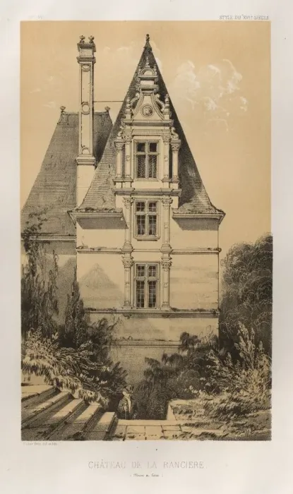 Framed Print : Pl. 37, Chateau De La Ranciere (Maine et Loire), 1860. Creator: Victor Petit (French Framed Print : Pl. 37, Chateau De La Ranciere (Maine et Loire), 1860. Creator: Victor Petit (French