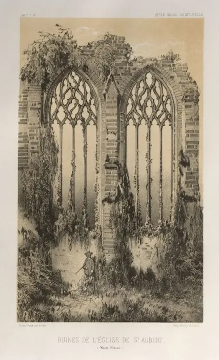 Framed Print : Pl. 38, Ruines De LEglise De St. Aubert (Haute-Marne), 1860. Creator: Victor Petit (French Framed Print : Pl. 38, Ruines De LEglise De St. Aubert (Haute-Marne), 1860. Creator: Victor Petit (French