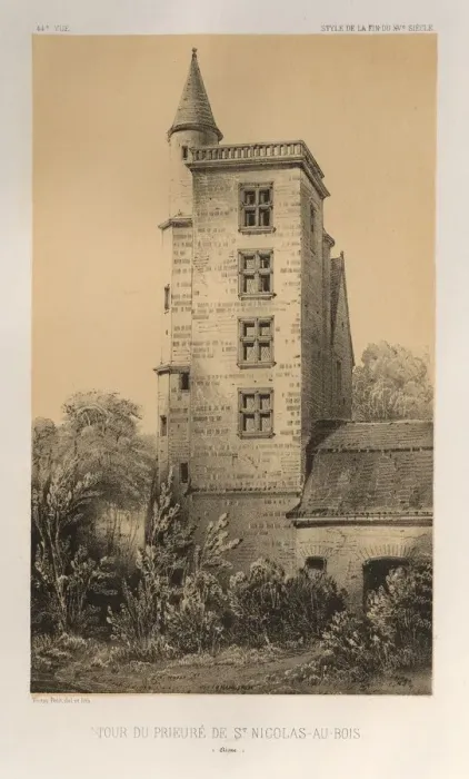 Framed Print : Pl. 44, Tour Du Prieure De St. Nicolas-Au-Bois (Aisne), 1860. Creator: Victor Petit Framed Print : Pl. 44, Tour Du Prieure De St. Nicolas-Au-Bois (Aisne), 1860. Creator: Victor Petit