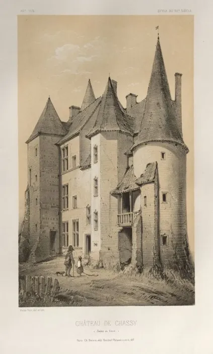 Framed Print : Pl. 45 Chateau De Chassy (Saone et Loire), 1860. Creator: Victor Petit (French Framed Print : Pl. 45 Chateau De Chassy (Saone et Loire), 1860. Creator: Victor Petit (French