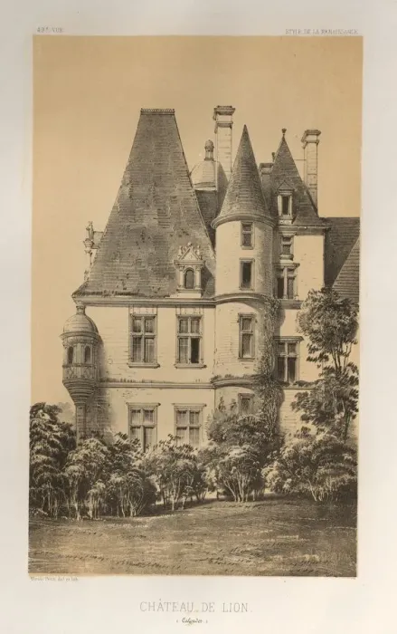 Framed Print : Pl. 49, Chateau De Lion (Calvados), 1860. Creator: Victor Petit (French, 1817-1874) Framed Print : Pl. 49, Chateau De Lion (Calvados), 1860. Creator: Victor Petit (French, 1817-1874)
