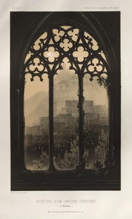 Framed Print : Pl. 54, Fenetre Dun Ancien Couvent (a Barcelone), 1860. Creator: Victor Petit (French Framed Print : Pl. 54, Fenetre Dun Ancien Couvent (a Barcelone), 1860. Creator: Victor Petit (French