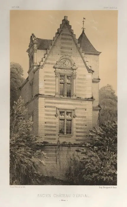 Framed Print : Pl. 55, Ancien Chateau DErival (Aisne), 1860. Creator: Victor Petit (French Framed Print : Pl. 55, Ancien Chateau DErival (Aisne), 1860. Creator: Victor Petit (French