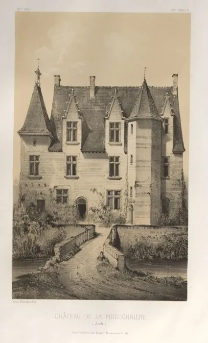 Framed Print : Pl. 57, Chateau De La Poissonniere (Sarthe), 1860. Creator: Victor Petit (French Framed Print : Pl. 57, Chateau De La Poissonniere (Sarthe), 1860. Creator: Victor Petit (French