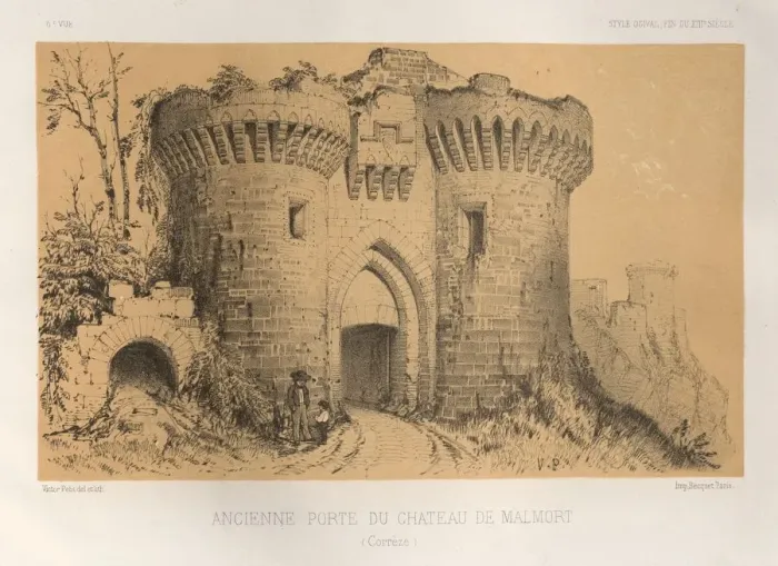Framed Print : Pl. 6, Ancienne Porte Du Chateau De Malmort (Correze), 1860. Creator: Victor Petit (French Framed Print : Pl. 6, Ancienne Porte Du Chateau De Malmort (Correze), 1860. Creator: Victor Petit (French