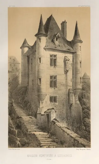 Framed Print : Pl. 60, Maison Fortifiee A Uzerches (Correre), 1860. Creator: Victor Petit Framed Print : Pl. 60, Maison Fortifiee A Uzerches (Correre), 1860. Creator: Victor Petit