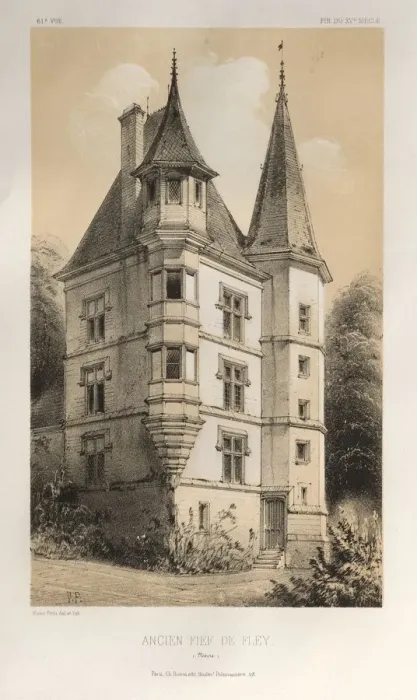 Framed Print : Pl. 61, Ancien Fief De Fley (Nievre), 1860. Creator: Victor Petit (French, 1817-1874) Framed Print : Pl. 61, Ancien Fief De Fley (Nievre), 1860. Creator: Victor Petit (French, 1817-1874)