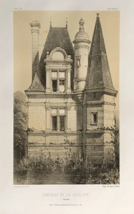 Framed Print : Pl. 64, Chateau De La Sauloye (Mayenne), 1860. Creator: Victor Petit (French, 1817-1874) Framed Print : Pl. 64, Chateau De La Sauloye (Mayenne), 1860. Creator: Victor Petit (French, 1817-1874)