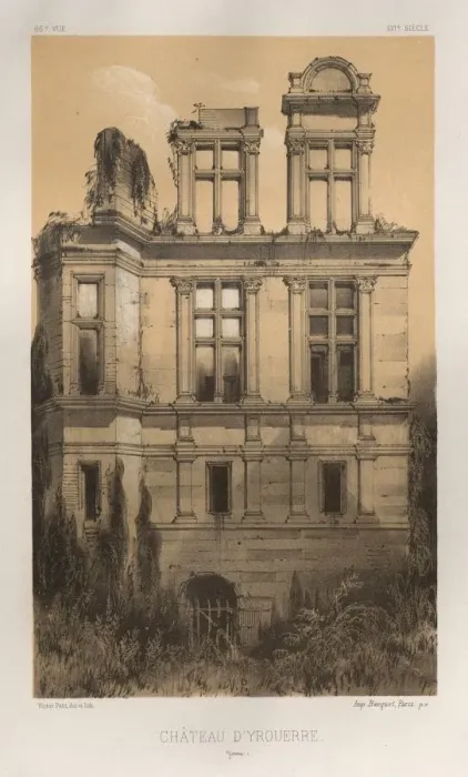 Framed Print : Pl. 66, Chateau DYrouerre (Yonne), 1860. Creator: Victor Petit (French, 1817-1874)
