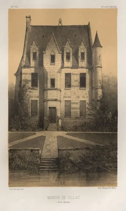 Framed Print : Pl. 73, Manoir De Sillac (Lot et Garonne), 1860. Creator: Victor Petit (French, 1817-1874) Framed Print : Pl. 73, Manoir De Sillac (Lot et Garonne), 1860. Creator: Victor Petit (French, 1817-1874)