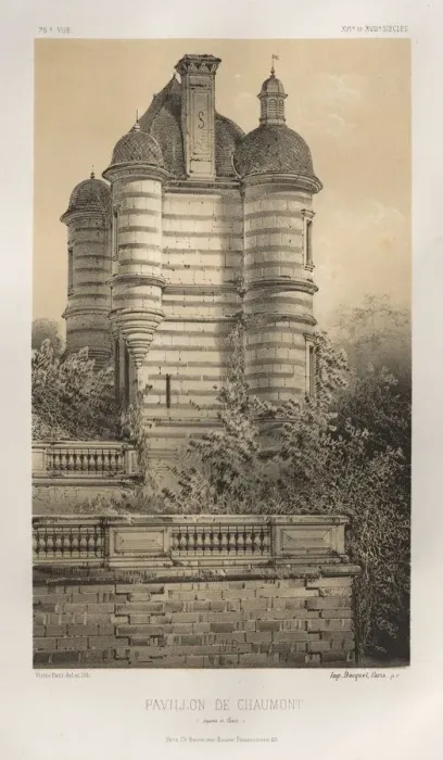Framed Print : Pl. 76, Pavillon De Chaumont (Saone et Loire), 1860. Creator: Victor Petit (French Framed Print : Pl. 76, Pavillon De Chaumont (Saone et Loire), 1860. Creator: Victor Petit (French